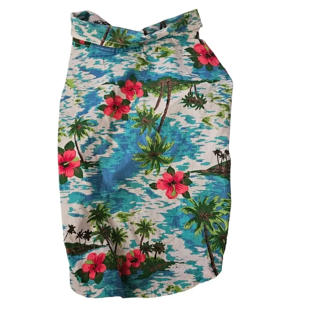 Hawaiian Dog Collard Top Size Small